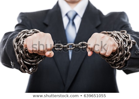 Stockfoto: Man With Hands Tied With Rope