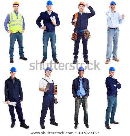 Zdjęcia stock: A Collage Of A Construction Worker