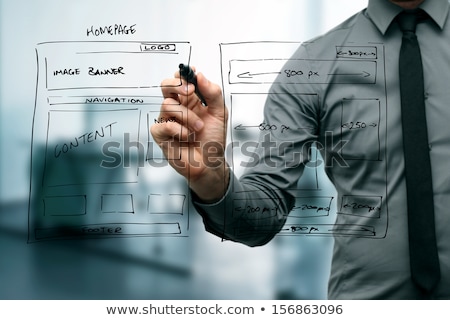 Foto stock: Website Development Project On Whiteboard