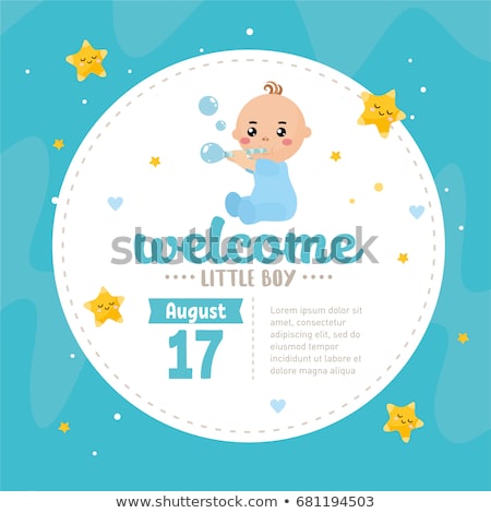 Stockfoto: Funny Baby Boy Announcement Card
