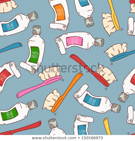 Stockfoto: Sketch Tooth Paste Vector Seamless Pattern