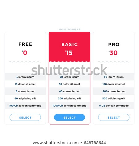 Stock foto: Comparison Table For 3 Products In Light Flat Design With Orange Elements