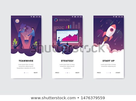 Zdjęcia stock: Set Of Flyer Design Flat User Interface Brochure Designs