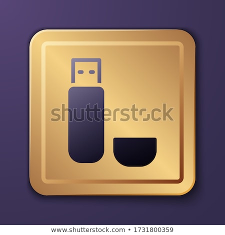 Foto stock: Usb Sign Purple Vector Button Icon