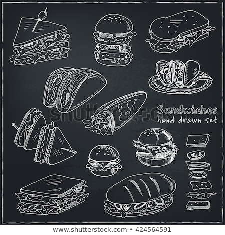 Stock fotó: Hotdog Icon Drawn In Chalk