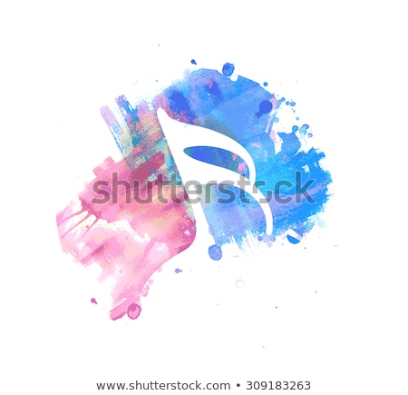 Foto stock: Music Notes Pink Vector Button Icon