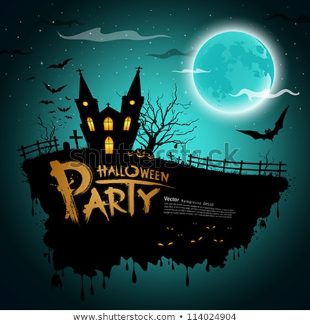 Halloween Party Night With House Eps 10 Foto stock © Sarunyu_foto