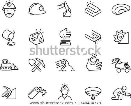 Stock photo: Mining Coal Cart Line Icon