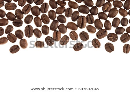 Stock fotó: Heap Roasted Coffee Beans As Decorative Border With Copy Space Isolated On White Background