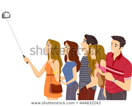 Stock foto: Teens Groupie Selfie Stick