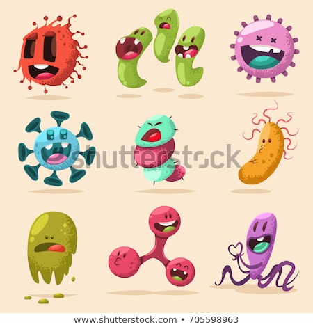 Stock fotó: Cartoon Bacteria Character