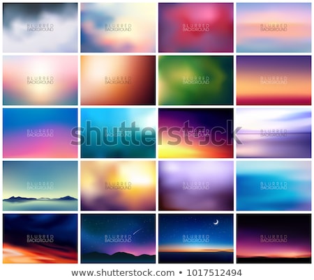 Stockfoto: Horizontal Wide Blue Pink Sky Blurred Background Sunset And Sunrise Sea Blurred Background