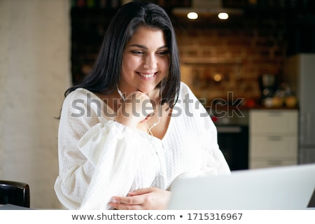 Сток-фото: Portrait Of A Happy Overweight Young Woman