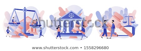 Foto stock: Law Flat Concept Icons