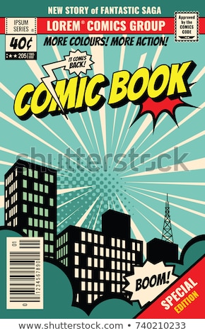 Stock fotó: Comic Magazine Cover Page Template