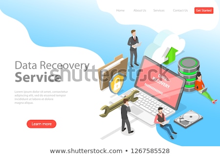 Stock photo: Isometric Flat Vector Landing Pate Template Of Data Recovery Services