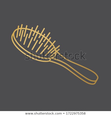 Stock photo: Vector Golden Comb With Handle