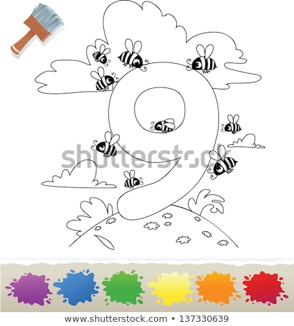 Stock foto: Cartoon Numbers Collection Coloring Book