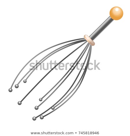 Zdjęcia stock: Metal Head Massage Tool Anti Stress Made Of Steel Rods Isolated On White Background Vector Cartoon