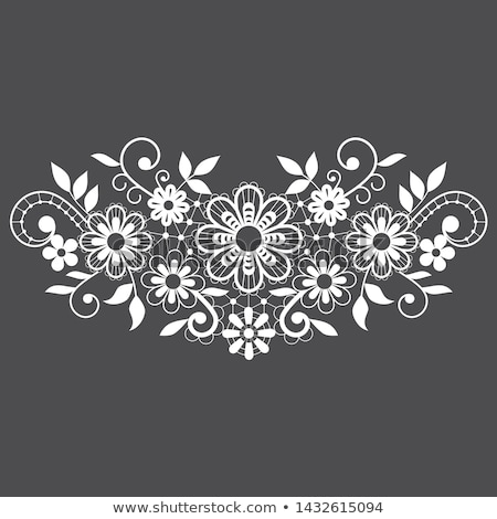 Retro Lace Vector Single Design Ornamental Pattern With Flowers And Swirls Detailed Lace Motif Stock fotó © RedKoala