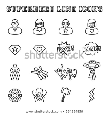 Zdjęcia stock: Super Hero Woman Icon Vector Outline Illustration