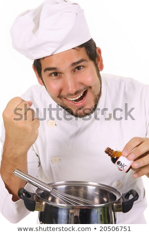 Zdjęcia stock: Preparing Lunch With Poison Bottle