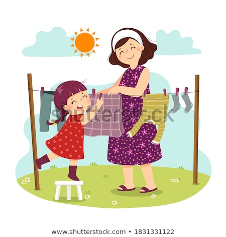 Stok fotoğraf: Child Clothesline