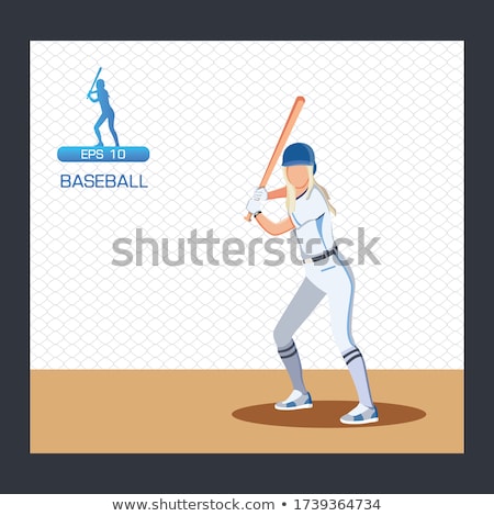 Foto stock: Woman Baseball Player