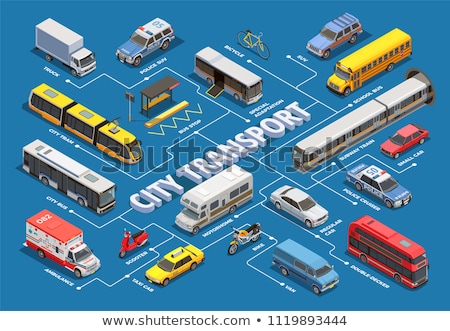 Foto stock: City Transport Tram Vector Illustration