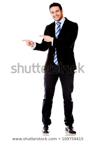 Stockfoto: Hispanic Business Man Pointing At Something