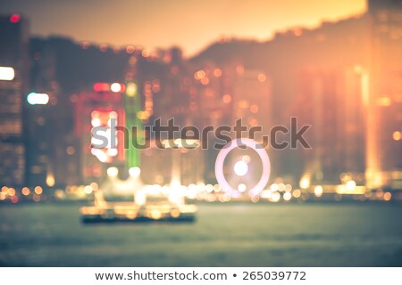 [[stock_photo]]: Night Cityscape Blurred Backgroun Hong Kong