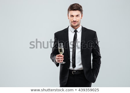 Stockfoto: Onge · man · met · glas · champagne