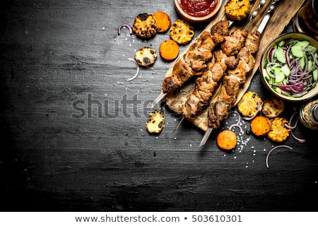 Stock photo: Shish Kebab And Grilled Corn