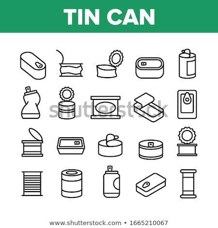 Stock foto: Metal Tin Can Opened Item Vector Illustration