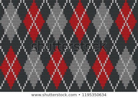 Zdjęcia stock: Seamless Knitted Pattern With Rhombus Decorative Ornament Geometric Background With Textile Textur