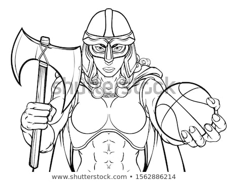 Stock photo: Viking Female Gladiator Basketball Warrior Woman