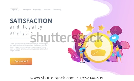 Foto d'archivio: Satisfaction And Loyalty Analysis Concept Landing Page