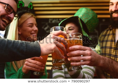 Stockfoto: Glass Of Beer And St Patricks Day Party Props