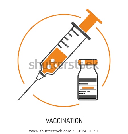 Stock fotó: Plastic Medical Syringe And Vaccine Vial Icon