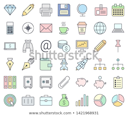 Foto stock: E Commerce Colorful Icon Set Isolated On White Background Pastel Colors