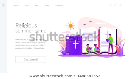 ストックフォト: Religious Summer Camp Concept Landing Page