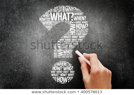 Stock foto: Mind Map Of Questions On Blackboard