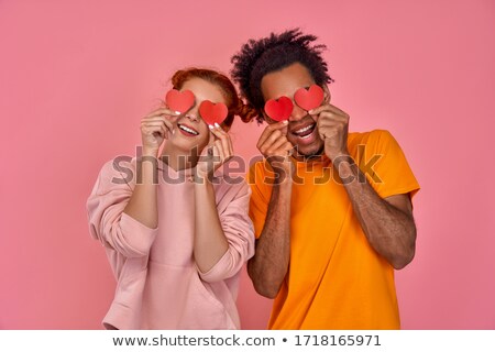 Сток-фото: Woman Covering Eye Orange