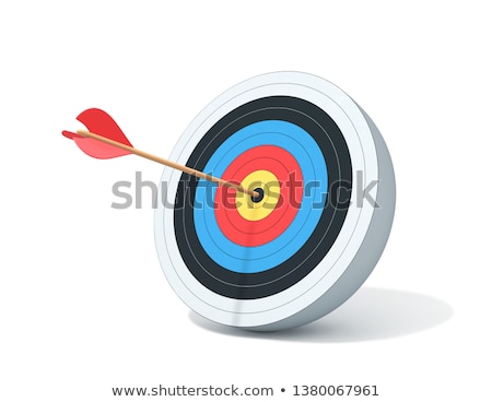 ストックフォト: Dart Hitting A Target Isolated On White