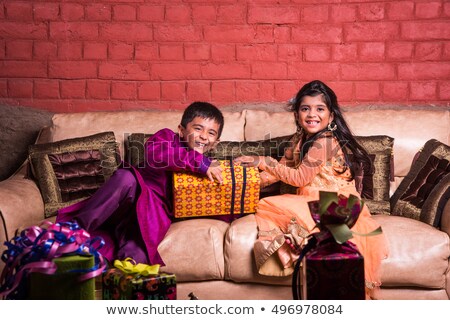 Stock fotó: Portrait Of Indian Brother And Sister