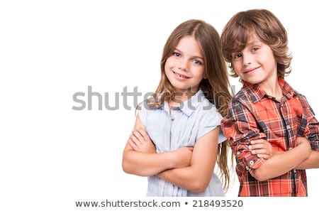 Foto d'archivio: Girl Posing Over White