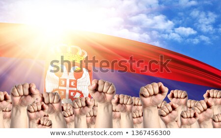 Foto stock: Serbia Labour Movement Workers Union Strike