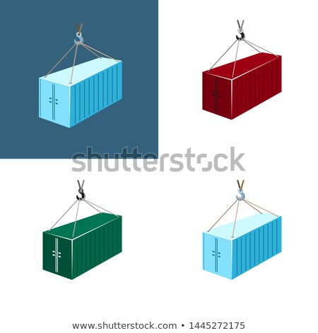 Zdjęcia stock: Worldwide Shipping  Green Hanging Cargo Container