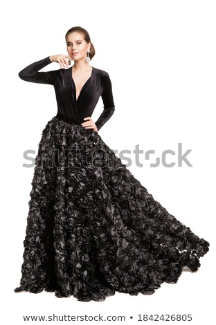 Stock photo: Young Woman Dancing Flamenco Isolated On White