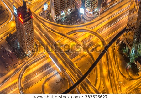 ストックフォト: Dubai Road Junction During Night Hours